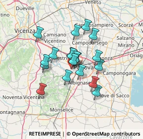 Mappa Via Indipendenza, 35030 Selvazzano Dentro PD, Italia (9.87579)