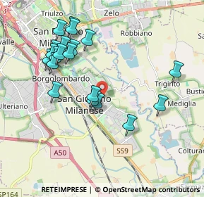 Mappa MIL.SE MI IT, 20098 San Giuliano Milanese MI, Italia (2.0025)