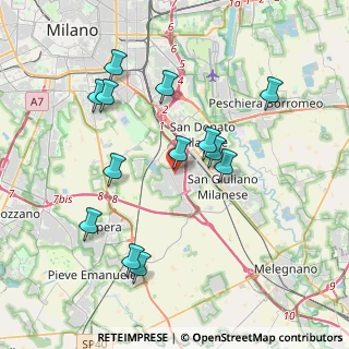 Mappa Via Privata Cadore, 20098 Area Industriale MI, Italia (3.84769)