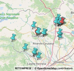 Mappa 10082 Cuorgnè TO, Italia (15.4095)