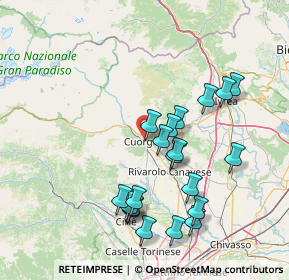 Mappa 10082 Cuorgnè TO, Italia (15.0785)