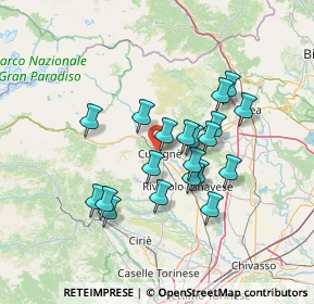 Mappa Via Camposanto, 10082 Cuorgnè TO, Italia (11.6895)