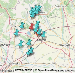 Mappa Via Santhia, 13881 Cavaglià BI, Italia (13.823)
