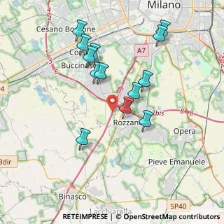 Mappa A7 Milano - Genova, 20089 Rozzano MI, Italia (3.70462)