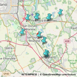 Mappa Via Carlo Alberto dalla Chiesa, 20098 San Giuliano Milanese MI, Italia (3.75846)