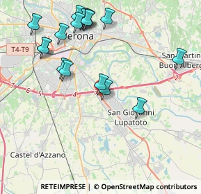 Mappa Via Monte Amiata - C. Comm. Verona Uno, 37057 San Giovanni Lupatoto VR, Italia (4.53059)