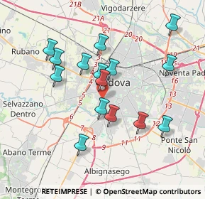 Mappa Via Livorno, 35142 Padova PD, Italia (3.44667)