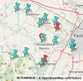 Mappa Via Argine Sinistro, 35030 Selvazzano Dentro PD, Italia (4.29286)