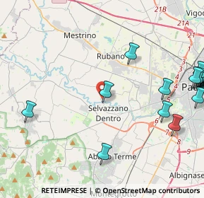 Mappa Via Argine Sinistro, 35030 Selvazzano Dentro PD, Italia (6.281)