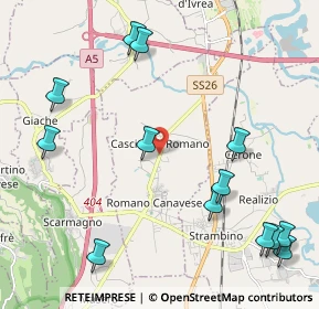 Mappa Via Ponte Chiusella, 10090 Romano Canavese TO, Italia (2.68308)