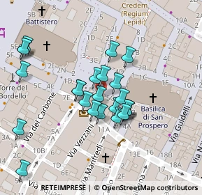 Mappa Via Toschi, 42121 Reggio nell'Emilia RE, Italia (0.025)