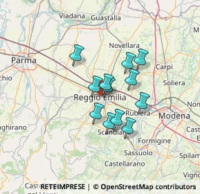 Mappa Via Toschi, 42121 Reggio nell'Emilia RE, Italia (9.40833)