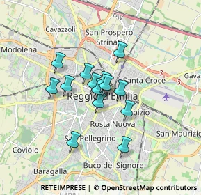 Mappa Via Toschi, 42121 Reggio nell'Emilia RE, Italia (1.16429)