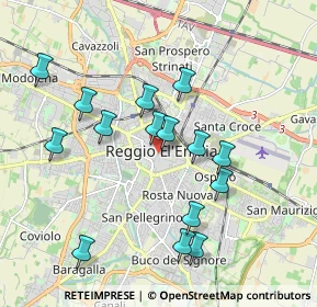 Mappa Via Toschi, 42121 Reggio nell'Emilia RE, Italia (1.87467)