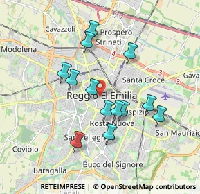 Mappa Via Toschi, 42121 Reggio nell'Emilia RE, Italia (1.62769)