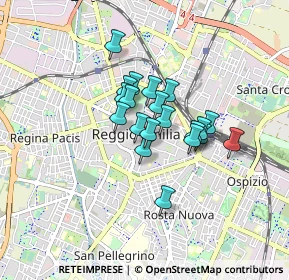 Mappa Via Toschi, 42121 Reggio nell'Emilia RE, Italia (0.5685)