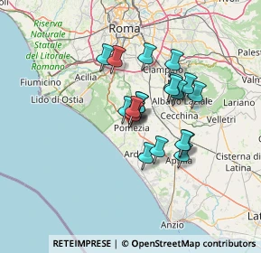 Mappa Via Plinio, 00040 Pomezia RM, Italia (10.022)