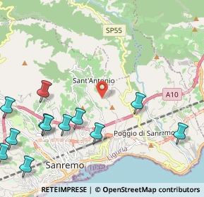 Mappa Via Pian dei Bosi, 18038 Sanremo IM, Italia (2.9775)