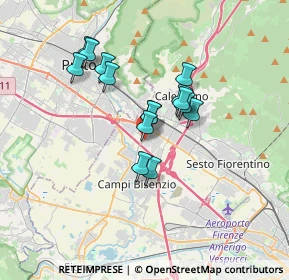 Mappa Via del Biancospino, 50010 Campi Bisenzio FI, Italia (2.73667)