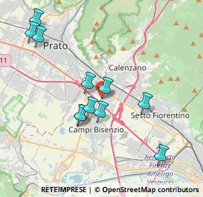Mappa Via del Biancospino, 50010 Campi Bisenzio FI, Italia (3.88636)