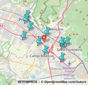 Mappa Via del Biancospino, 50010 Campi Bisenzio FI, Italia (3.39273)