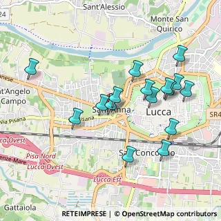 Mappa Via Sant'Anna, 55100 Lucca LU, Italia (0.97688)