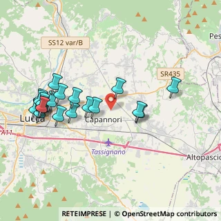 Mappa Via del Fontana, 55012 Capannori LU, Italia (4.3115)