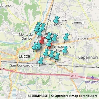 Mappa Via di Tempagnano, 55100 Lucca LU, Italia (1.35833)