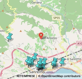 Mappa Strada Poggio Radino, 18038 Sanremo IM, Italia (2.95222)