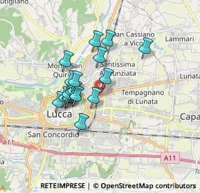 Mappa Via per Corte Capecchi, 55100 Lucca LU, Italia (1.39833)