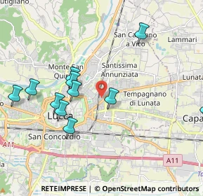 Mappa Via per Corte Capecchi, 55100 Lucca LU, Italia (2.29833)