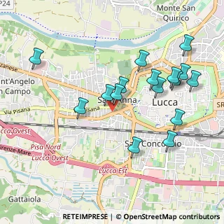 Mappa Via delle Tagliate I, 55100 Lucca LU, Italia (1.03875)