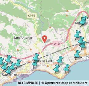 Mappa Via Molini Bianchi Grossi, 18038 Sanremo IM, Italia (3.4)