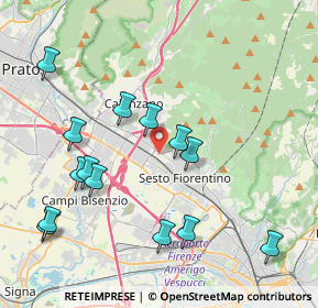 Mappa VIA GIACOMO LEOPARDI, 50019 Sesto Fiorentino FI, Italia (4.48286)