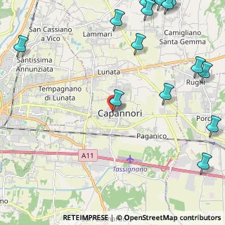 Mappa Via Comunale San Rocco, 55012 Capannori LU, Italia (3.49333)