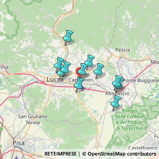 Mappa Via Romana, 55012 Capannori LU, Italia (5.26182)