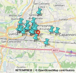 Mappa LU 55100, 55100 Lucca LU, Italia (1.3695)