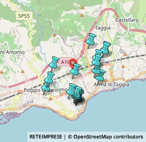 Mappa 18038 Taggia IM, Italia (1.55667)