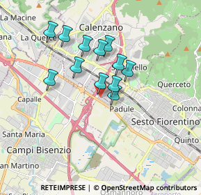 Mappa Via degli Olmi, 50019 Calenzano FI, Italia (1.415)