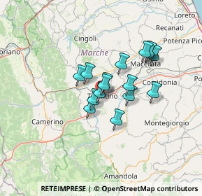 Mappa Contrada Pianibianchi, 62029 Tolentino MC, Italia (9.825)