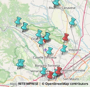 Mappa Via Leinì, 10070 San Francesco Al Campo TO, Italia (8.849)