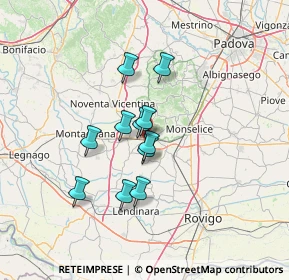 Mappa Via Peagnola, 35042 Este PD, Italia (9.91273)