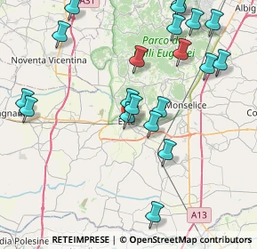 Mappa Via Canevedo, 35042 Este PD, Italia (9.2625)