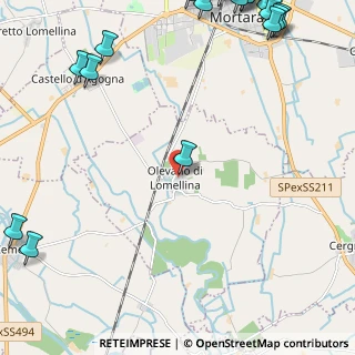 Mappa Via Battisti, 27020 Olevano di Lomellina PV, Italia (3.857)