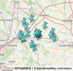 Mappa Strada Monte, 13044 Crescentino VC, Italia (9.6265)