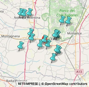 Mappa Via Giuseppe Verdi, 35040 Carceri PD, Italia (6.39529)