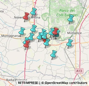 Mappa Via Giuseppe Verdi, 35040 Carceri PD, Italia (5.55833)