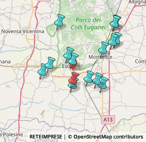 Mappa Via Gaetano Longo, 35042 Este PD, Italia (6.71067)