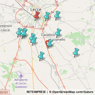 Mappa SS 16 Lecce -Maglie, 73020 Cavallino LE (4.2525)