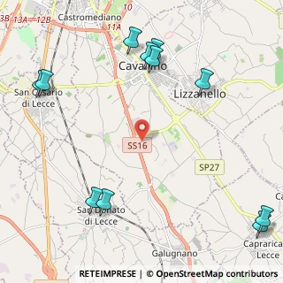 Mappa Via Edoardo Casetti, 73020 Cavallino LE, Italia (3.22091)